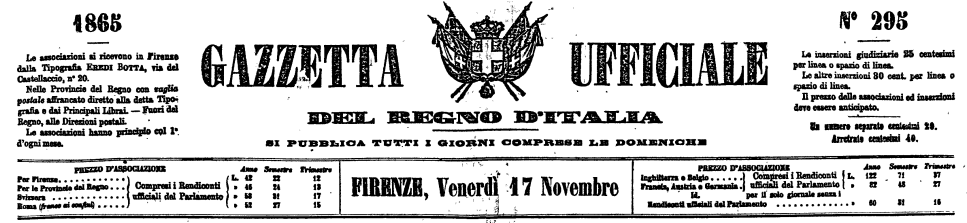 Gazetta Ufficiale Del Regno d'Italia - Decreto 2602 Gazetta Ufficiale Del Regno d'Italia - Decreto 2602